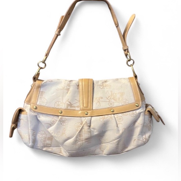 vintage Boach dupe canvas and leather shoulder bag - Picture 2 of 8